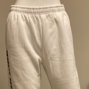 White “not a basic girl” sweatpants